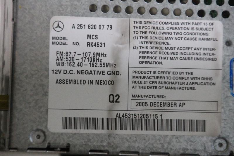 Preview: Navigationssystem 2518200779 Mercedes R-KLASSE W251