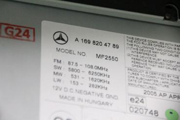 Preview: Radio / CD 1698204789 Mercedes B-KLASSE W245