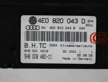 Klimabedienteil Audi A8 (4E.D3)(10.02-9.05) 3.7 quattro