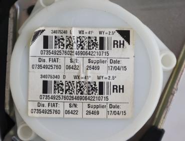 Preview: Sicherheitsgurt hinten rechts 34075340D Fiat 500 312