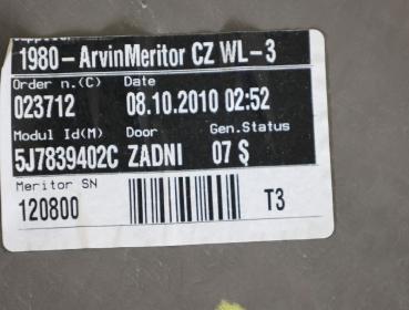 Preview: Fensterheber mechanisch hinten rechts 5J7839402C Skoda ROOMSTER 5J