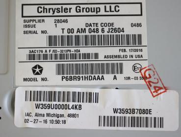 Preview: Display P6BR91HDAAA Chrysler GRAND VOYAGER RT