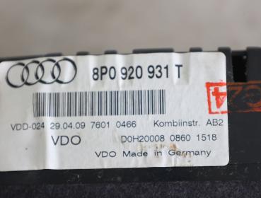 Preview: Kombiinstrument 8P0920931T Audi A3 SPORTBACK 8PA