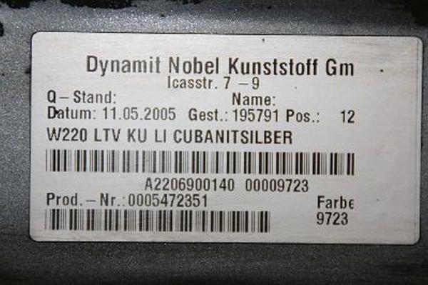 Schwellerverkleidung 2206900140 Mercedes S-KLASSE W220