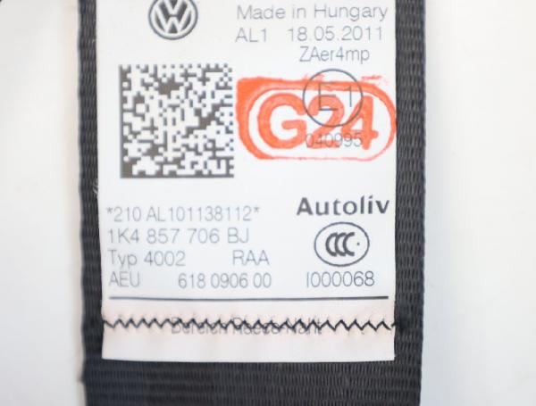 Sicherheitsgurt vorn rechts 1K4857706BJ VW GOLF 6