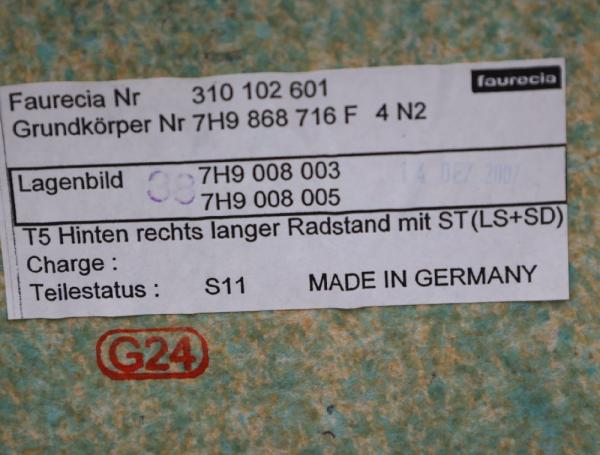 Türverkleidung innen 7H9868716F VW T5 BUS