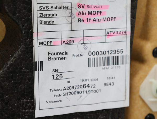 Türverkleidung innen 20972030519E43 Mercedes CLK A209