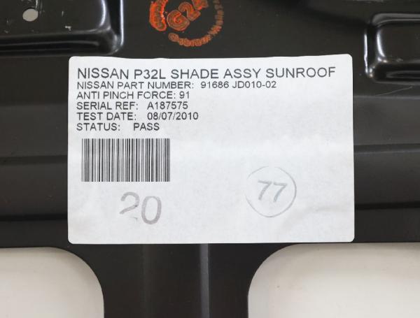 Verdeck Persenning 91686JD1002 Nissan QASHQAI I