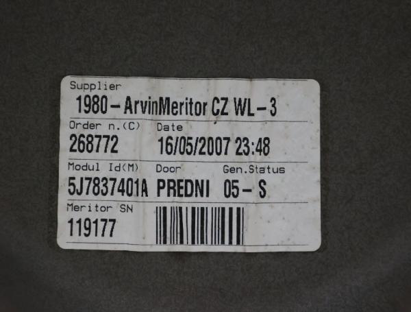 Fensterheber elektrisch vorn links 5J7837401A Skoda ROOMSTER 5J