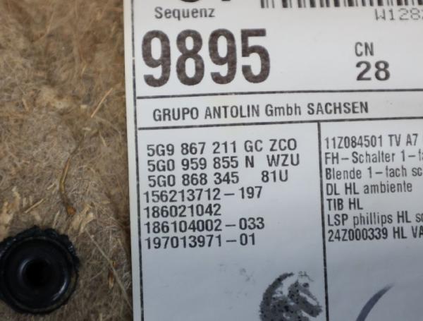 Türverkleidung innen 5G9867221ABNM VW GOLF 7 VARIANT