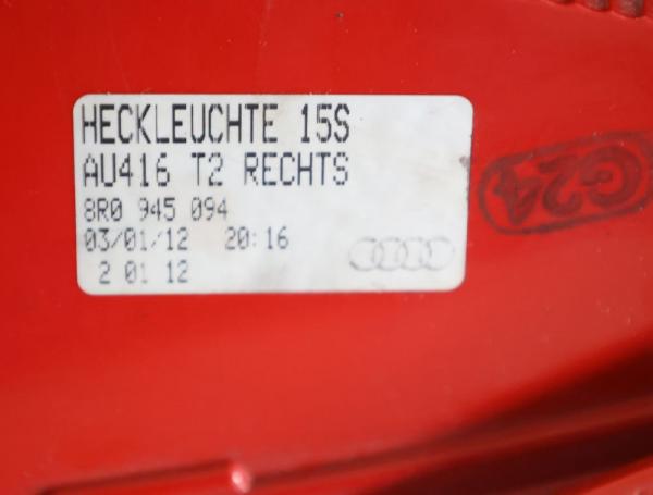 Rückleuchte rechts 8R0945094 Audi Q5 8R