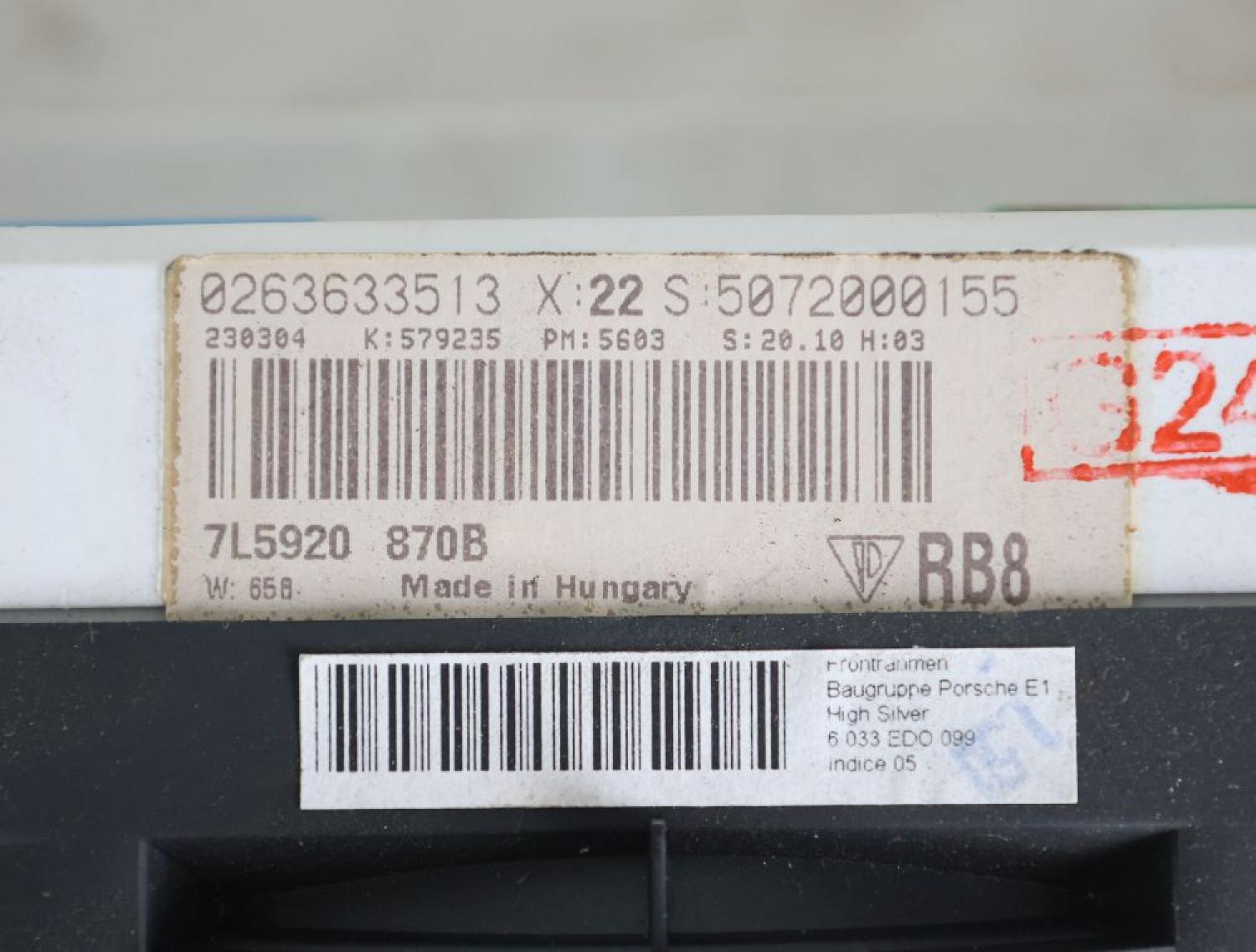 Kombiinstrument 7L5920870B Porsche CAYENNE 9PA