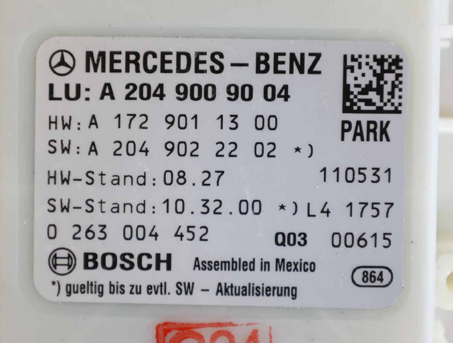 Steuergerät Parktronic 2049009004 Mercedes C-KLASSE S 204