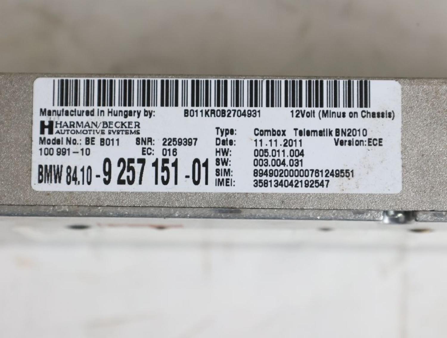 Steuergerät sonstige 84109257151 BMW 5er Touring F11