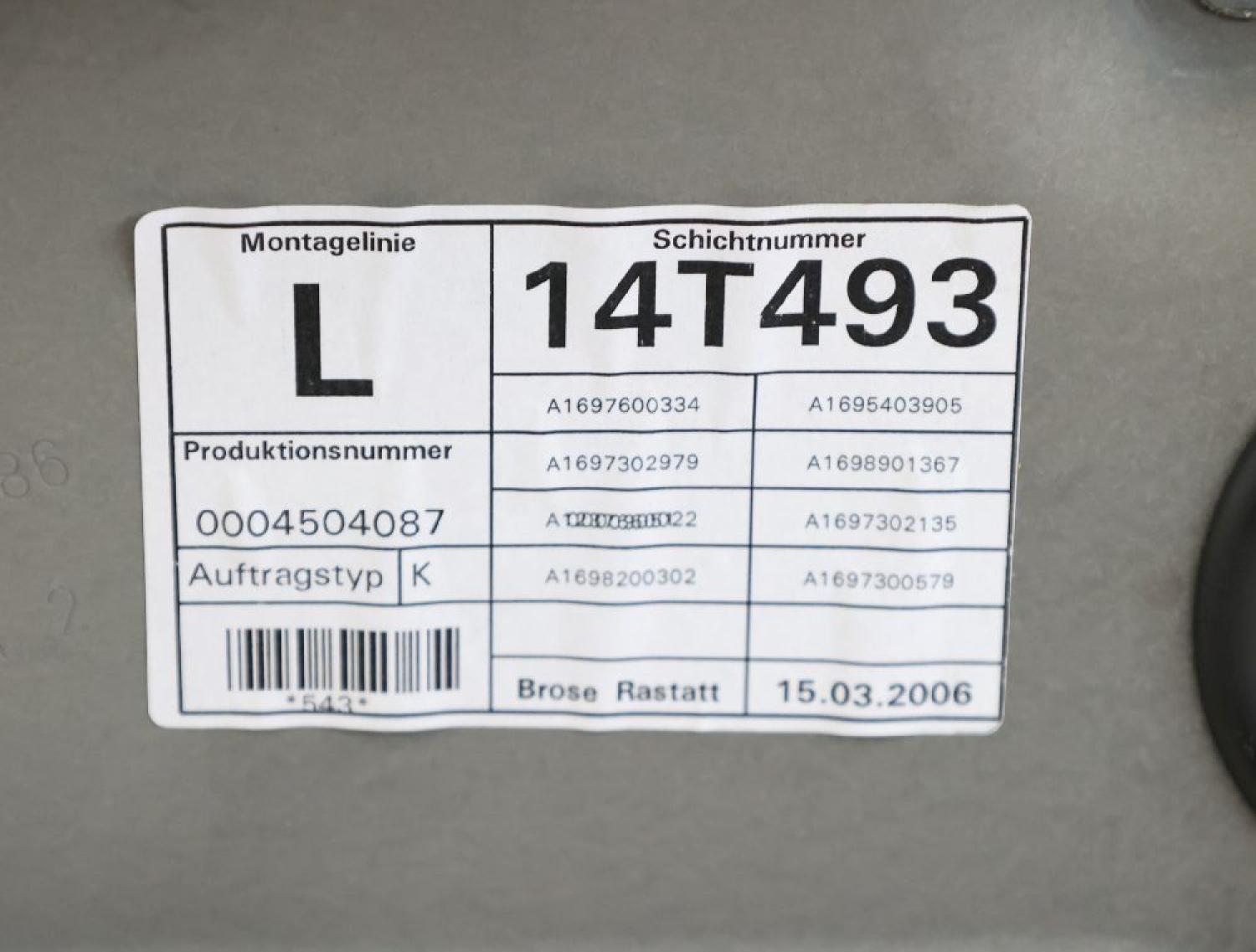 Tür hinten links 1697301305 Mercedes B-KLASSE W245